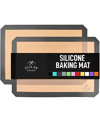 Zulay Kitchen (2 Pack) Silicone Baking Mat Sheet Set - Reusable Baking Mat Nonstick