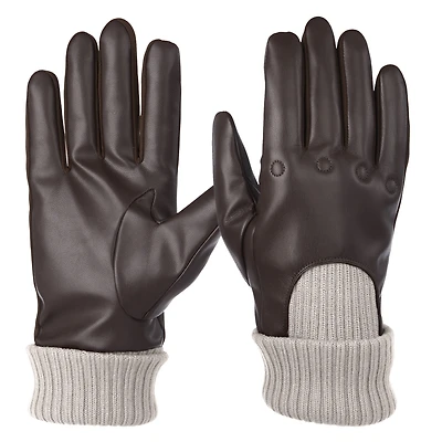 Isotoner Signature Men's Artificial Leather Driver Touchscreen Gloves
