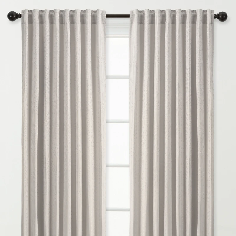 Chanasya Premium 2-Panel Classy Embossed Leaf Textured Curtains - Back Tab