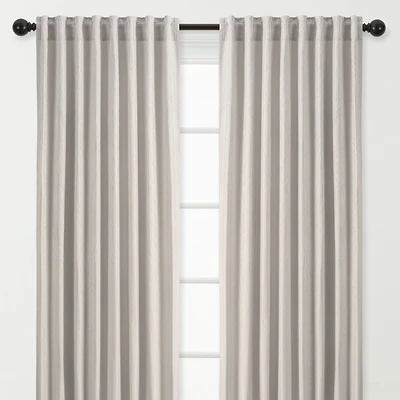 Chanasya Premium 2-Panel Classy Embossed Leaf Textured Curtains - Back Tab