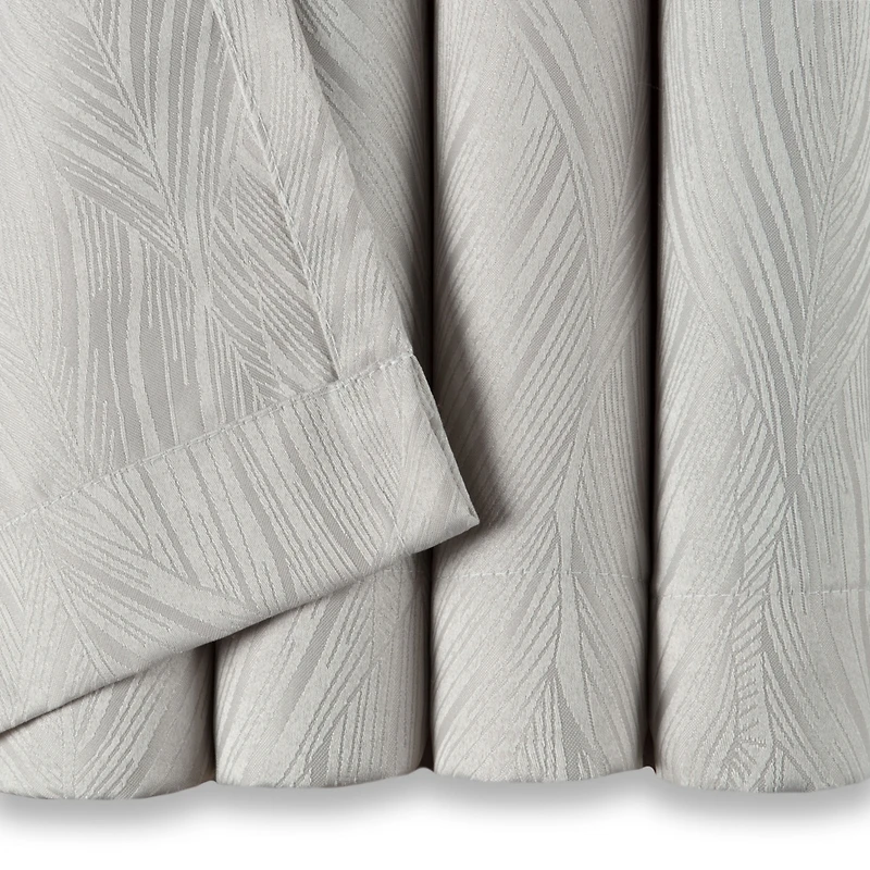 Chanasya Premium 2-Panel Classy Embossed Leaf Textured Curtains - Back Tab
