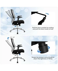 Ergonomic Mesh Office Chair with Adjustable Headrest, Lumbar Support and Armrests