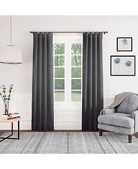 Chanasya Premium 2-Panel Embossed Leaf Textured Curtains - Back Tab, Ring Tab for Windows Living Room Bedroom