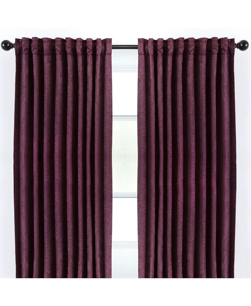 Chanasya Premium 2-Panel Classy Embossed Leaf Textured Curtains - Back Tab