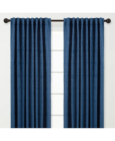 Chanasya Premium 2-Panel Classy Embossed Leaf Textured Curtains - Back Tab