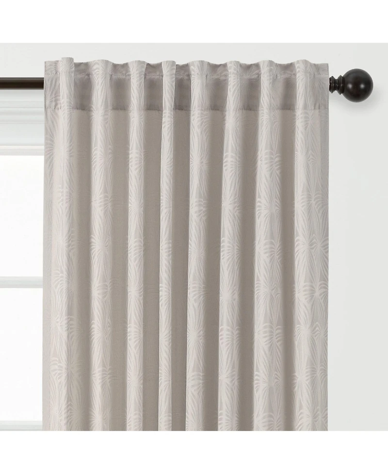 Chanasya Premium 2-Panel Classy Embossed Leaf Textured Curtains - Back Tab