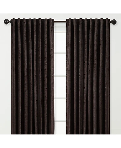 Chanasya Premium 2-Panel Classy Embossed Leaf Textured Curtains - Back Tab