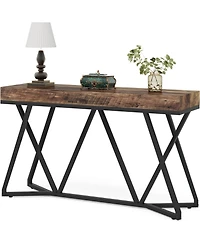 Tribesigns 55 Inch Console Table, Farmhouse Sofa Table Wood Entryway Table, Behind The Couch Table Foyer Table, Rustic Brown