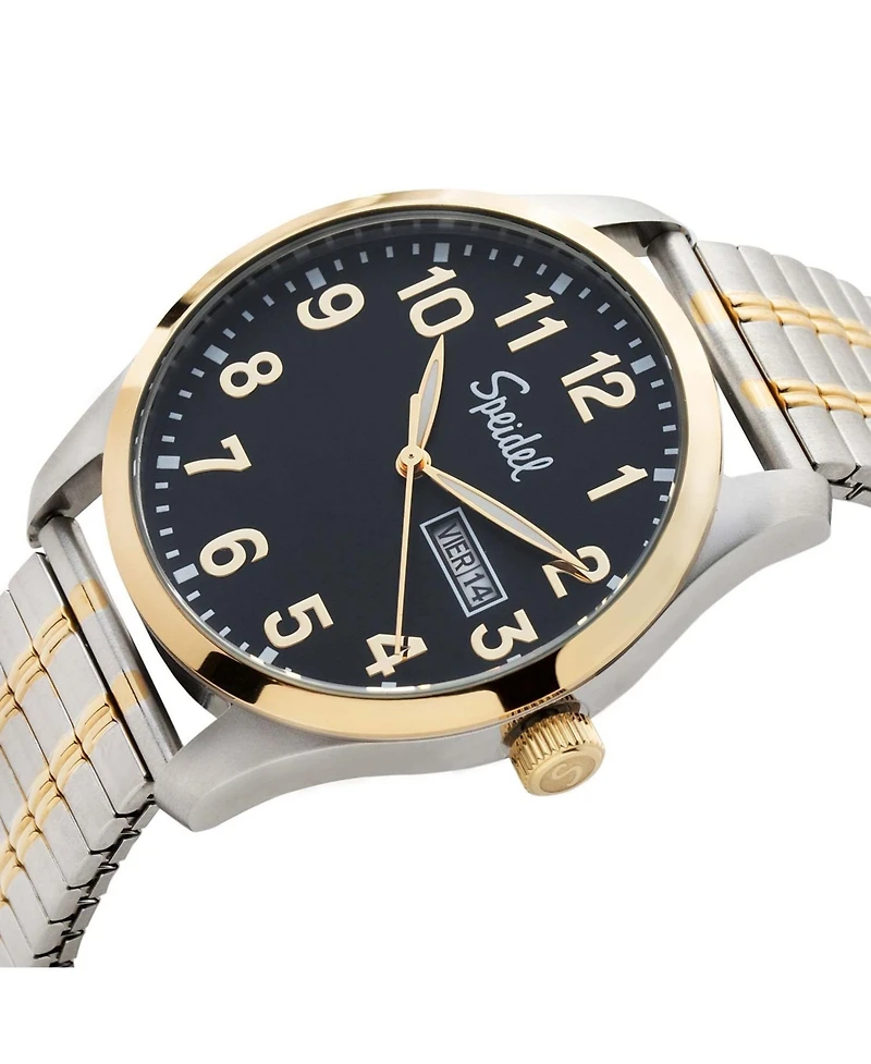 Speidel Men's Essential Watch With Twist-o-Flex in Dual Tone Black