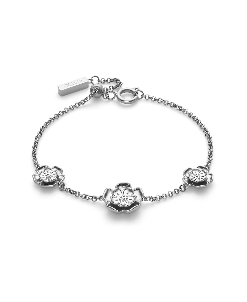 Olivia Burton Women's Tudor Rose Silver Tone Bracelet