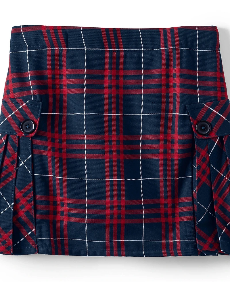 Lands' End Little Girls Side Pleat Plaid Skort Above the Knee