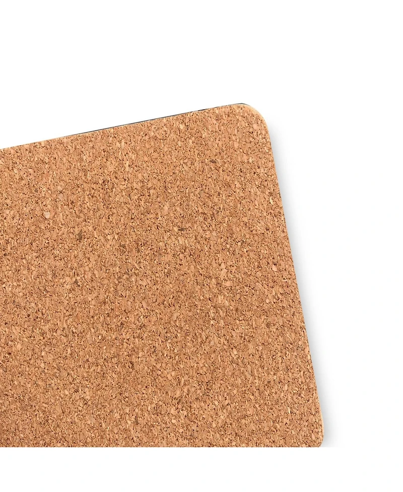 Dainty Home Marble Cork Table Set With 4 Foil Printed Granite Designed Thick Textured 12" x 18" Rectangular Placemats and Square Coaster