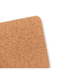 Dainty Home Marble Cork Table Set With 4 Foil Printed Granite Designed Thick Textured 12" x 18" Rectangular Placemats and Square Coaster