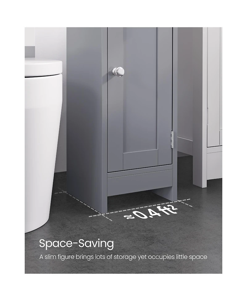 Corner Bathroom Floor Cabinet with Doors and Shelves for Compact Storage