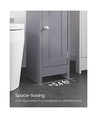 Corner Bathroom Floor Cabinet with Doors and Shelves for Compact Storage