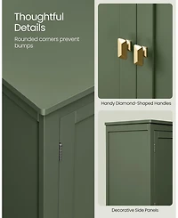 Bathroom Floor Cabinet with Adjustable Shelves for Towels and Toiletries