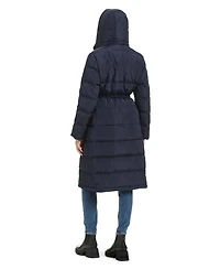 Kate Spade New York Women's Hooded Maxi Down Coat With Self Tie