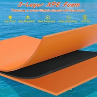 3-Layer Tear-Resistant Foam Floating Pad Island Water Sports Relaxing Orange