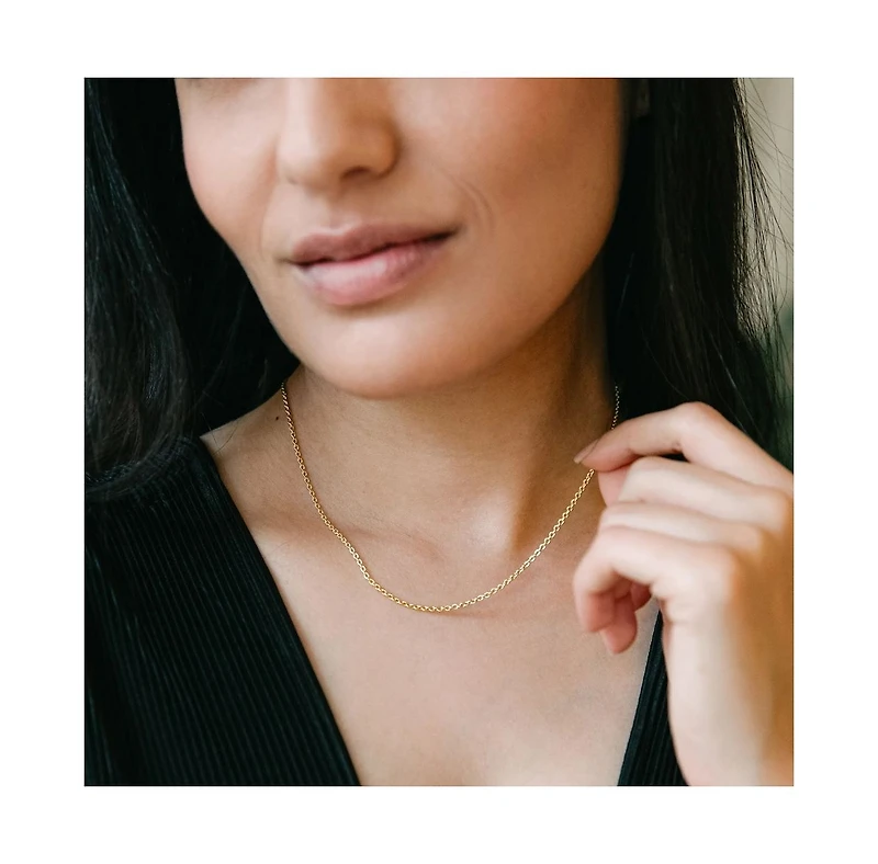 Vincero Women's Rolo Chain Necklace in 14k Gold-Plated Sterling Silver with Extender