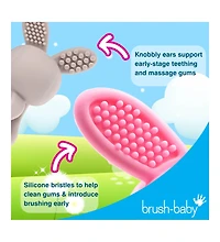 Brush-Baby Bobbie Bunny Baby Teether Toy Rose Pink | Twist & Bounce Teething Toy