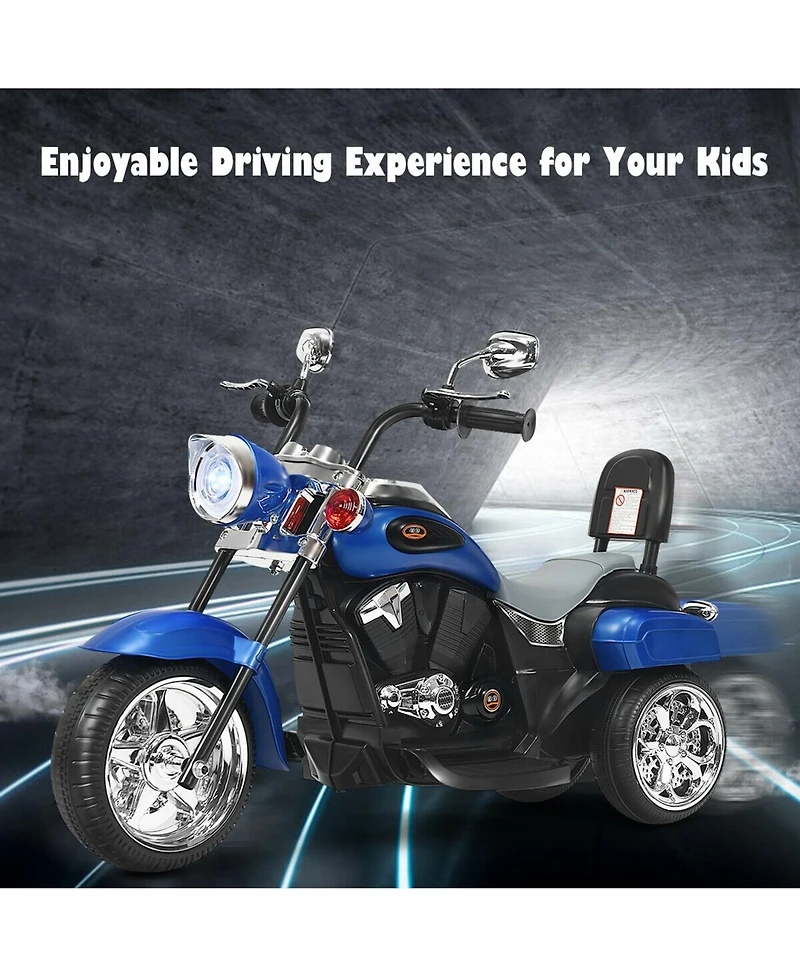 Gymax 6V Kids Ride On Chopper Motorcycle 3 Wheel Trike with Headlight
