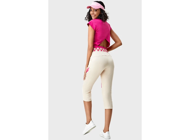 Bellemere New York Women's Bellemere High-Waisted Checkered Chic Crop Pants