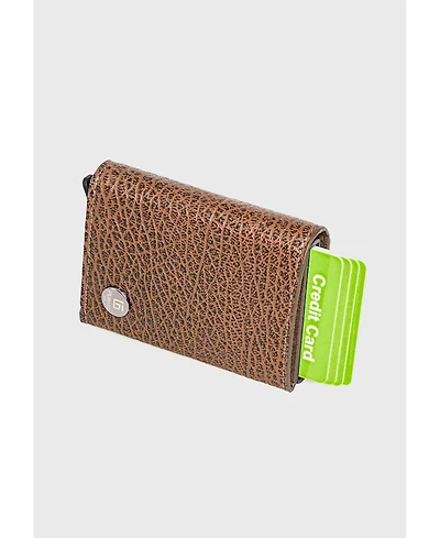 Genuine Leather Venous Pattern Trifold Card Holder