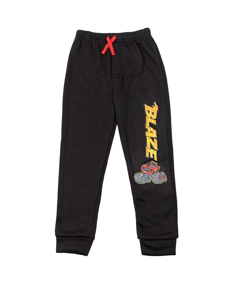 Blaze and the Monster Machines Toddler Boys Zeg Stripes Pickle Fleece Pullover Hoodie Jogger Pants Outfit Set to