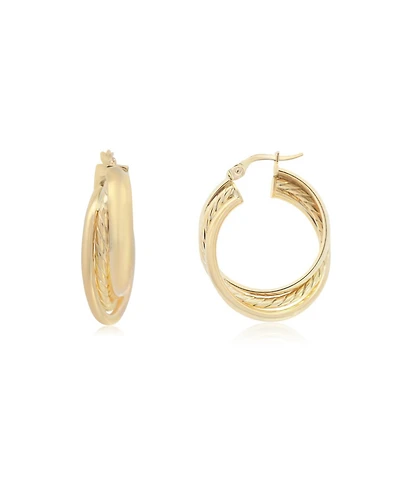 The Lovery Triple Braided Gold Hoops 14K Gold