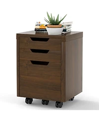 Sugift 3 Drawer Mobile File Cabinet with Lockable Casters