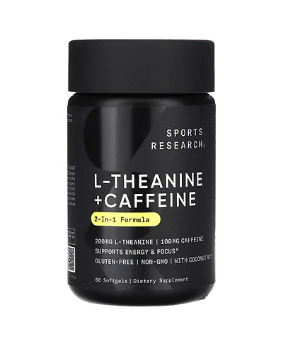 Sports Research L-Theanine & Caffeine, 2-in-1 Formula, 60 Softgels, Sports Nutrition