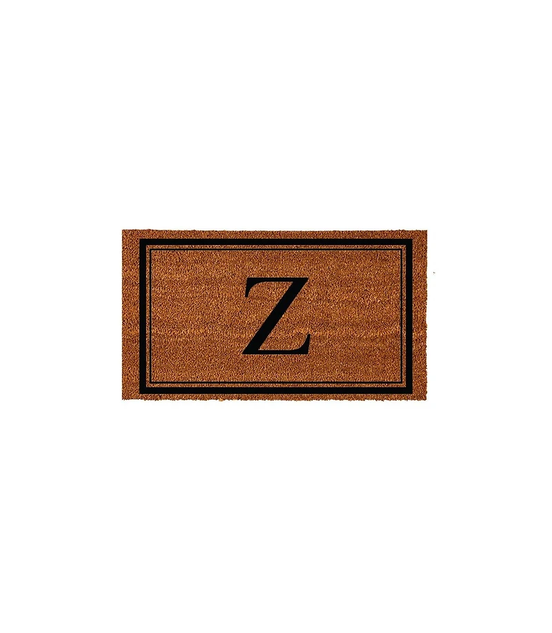 Evergreen Monogram Indoor Outdoor 100% Natural Coir Doormat 28" x 16" | Letter "Z"