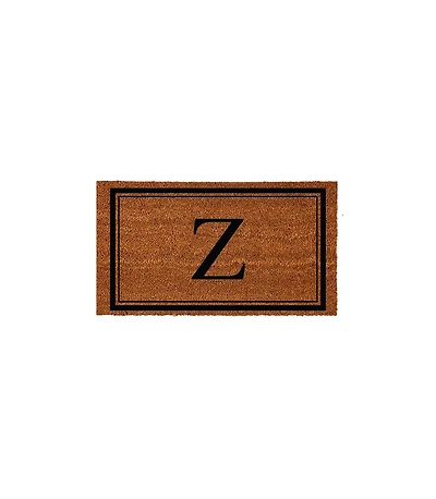 Evergreen Monogram Indoor Outdoor 100% Natural Coir Doormat 28" x 16" | Letter "Z"
