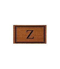 Evergreen Monogram Indoor Outdoor 100% Natural Coir Doormat 28" x 16" | Letter "Z"