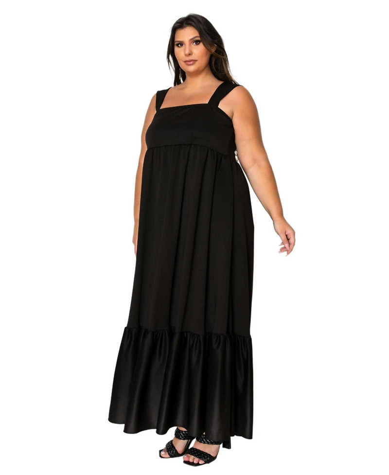 L I V D Plus Angelika Ruffled Hem Maxi Dress