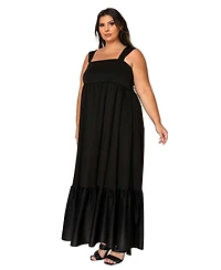 L I V D Plus Angelika Ruffled Hem Maxi Dress