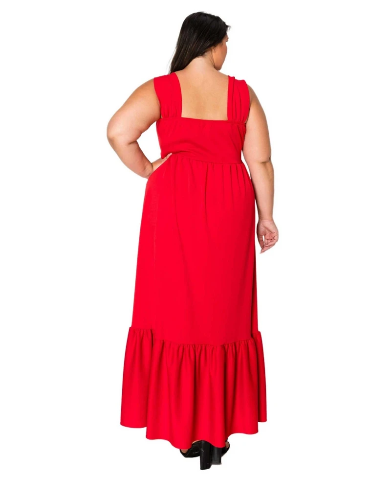 L I V D Plus Angelika Ruffled Hem Maxi Dress