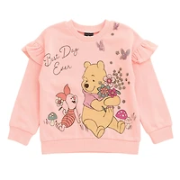 Disney Little Girls Junior Floral Sweatshirt and Leggings Outfit Set to (12 Months - 14-16)