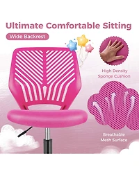 Height-adjustable Ergonomic Kids Desk Chair with Universal Casters Working