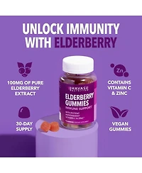Elderberry Gummies for Adults, Immune System Supplement, Elderberry Flavor, Havasu Nutrition, 120ct