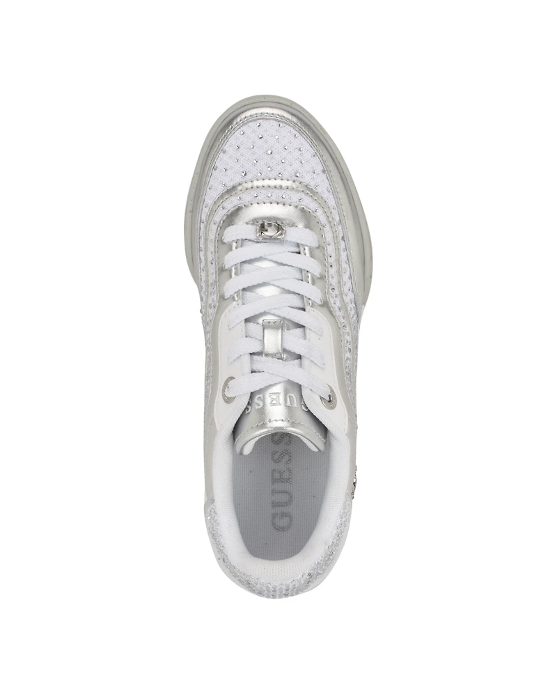 Guess Women's Pritie Quattro Rhinestone Lace-Up Sneakers
