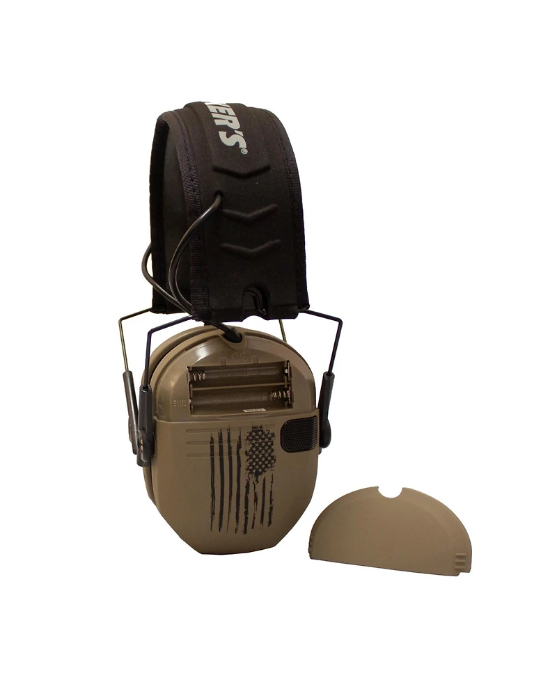 Walkers Walker's Razor Slim Electronic Shooting Hearing Protection Muff, Distressed Flag