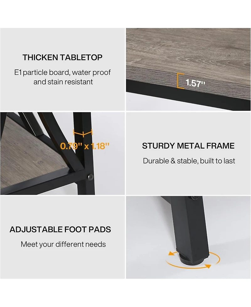 Tribesigns 70.9 inch Extra Long Console Table, Industrial Sofa Table Behind Couch with 2 Tier Storage Shelf, Narrow Entryway Hallway Accent