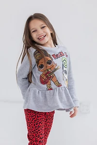 L.o.l. Surprise! Girls French Terry Sweatshirt and Leggings Outfit Set