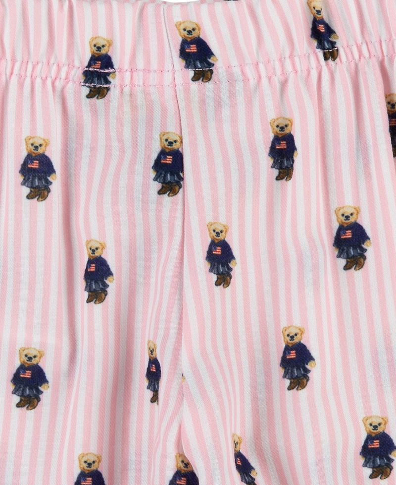 Polo Ralph Lauren Girls 7-16 2-Piece Bear Long Sleeve Shirt and Pant Pajama Set