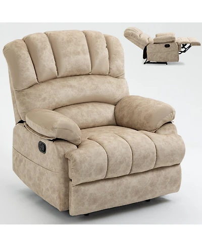 Mondawe Large Manual Recliner Chair Fabric For Living Room