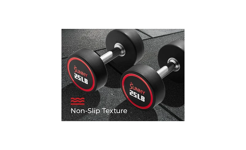 Sunny Health & Fitness Signature Style Polyurethane Round Dumbbells