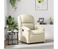 Recliner Chair Cream Faux Leather