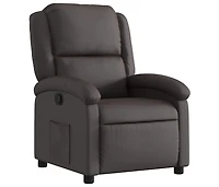 Recliner Chair Dark Brown Real Leather