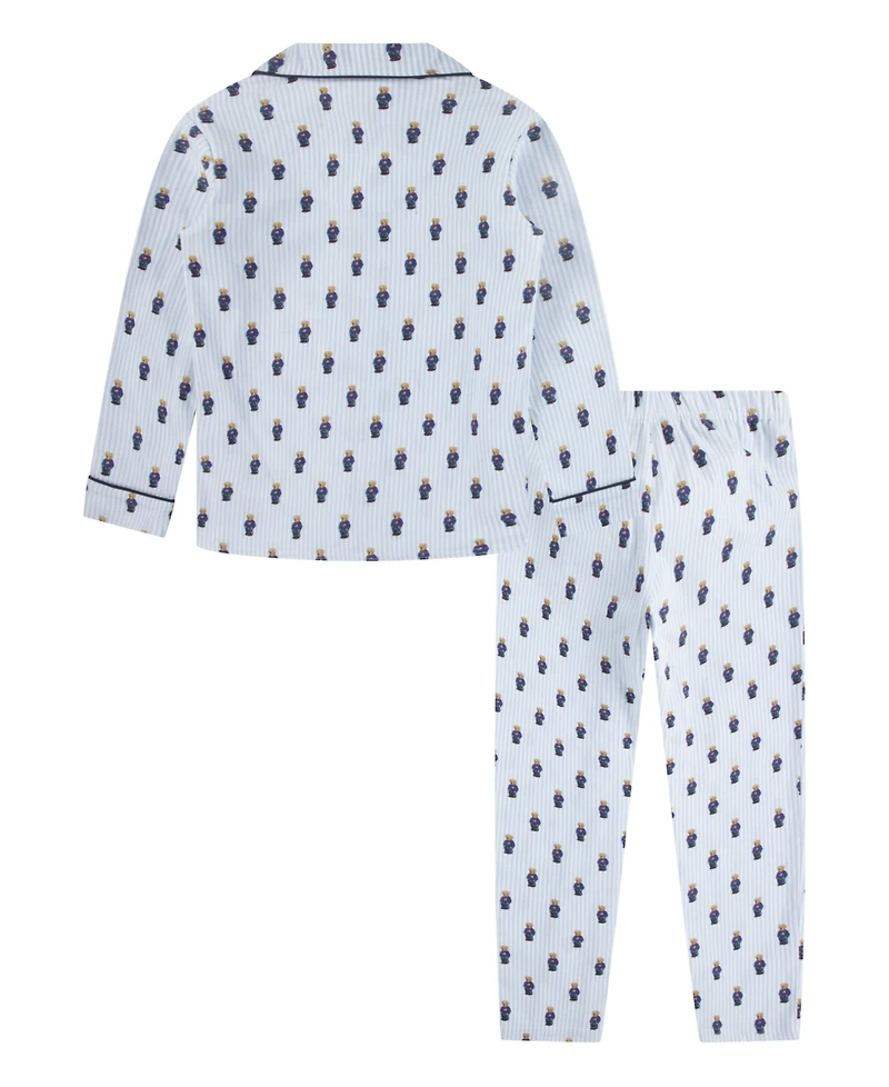 Polo Ralph Lauren Boys 8-20 2-Piece Bear Long Sleeve Shirt and Pant Pajama Set
